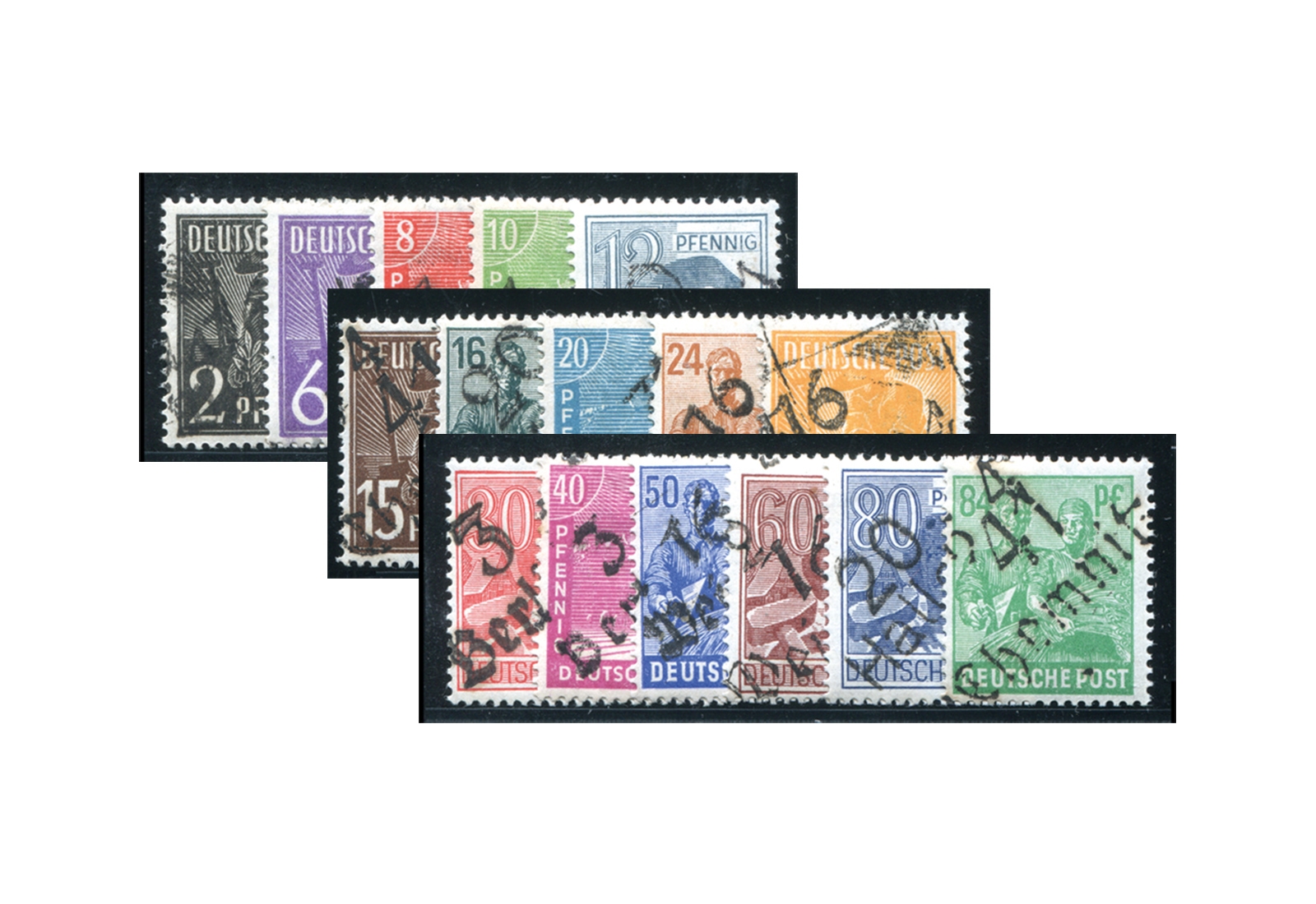 SBZ Bezirkshandstempel 1948 Bezirk 2° Köthen Mi.Nr. 166/181 (ohne 179) postfrisch geprüft