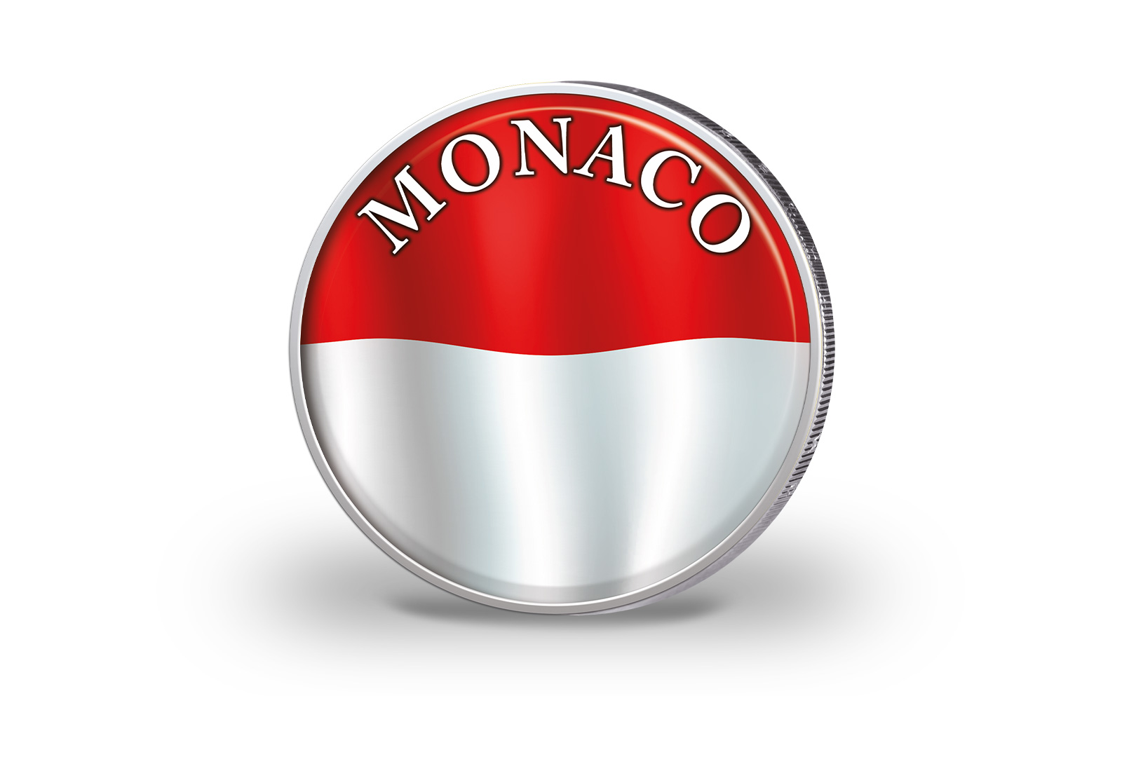 2 Euro vergoldet Monaco Flagge mit Farbmotiv