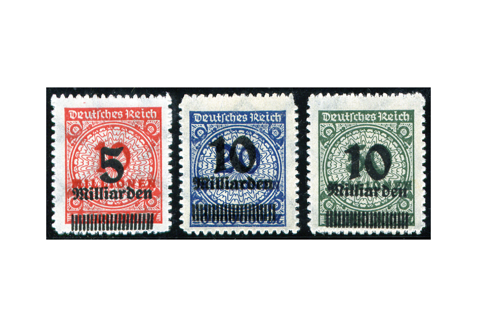 Briefmarken Deutsches Reich 1923 Michel-Nr. 334/6 B postfrisch