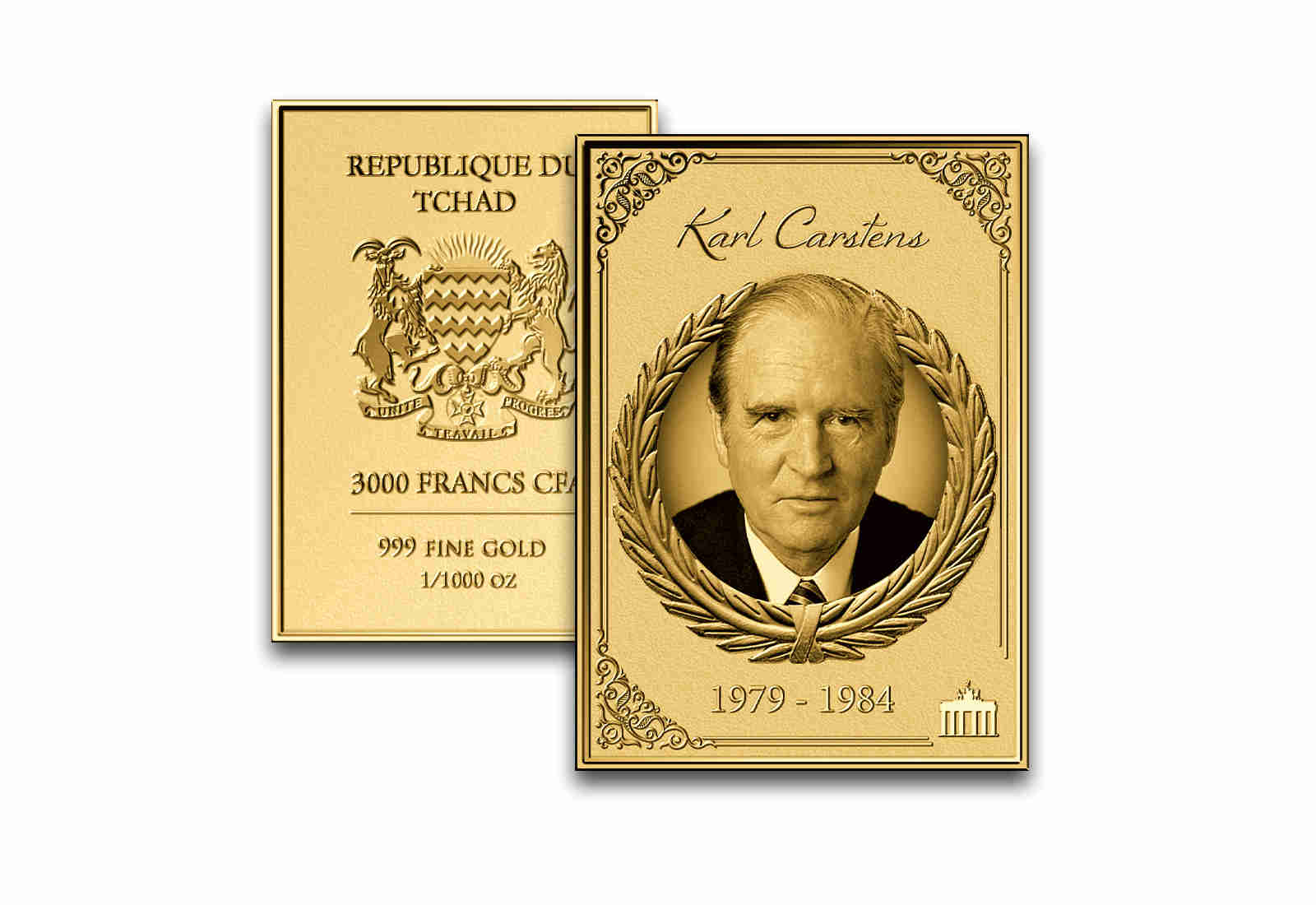 Goldmünzbarren Bundespräsident Karl Carstens 999/1000 Gold
