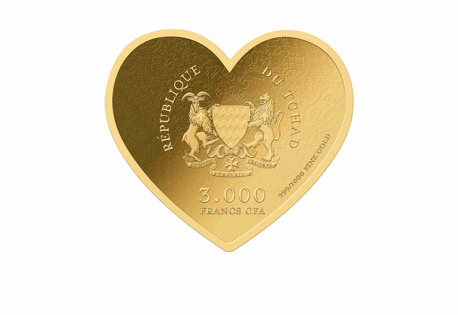 Goldmünze Motiv "Herz Lisa" 999/1000 Gold im Geschenketui