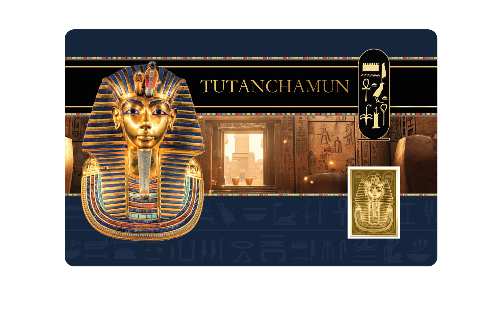 Goldcard Motiv "Tutanchamun" mit 999/1000 Goldausgabe