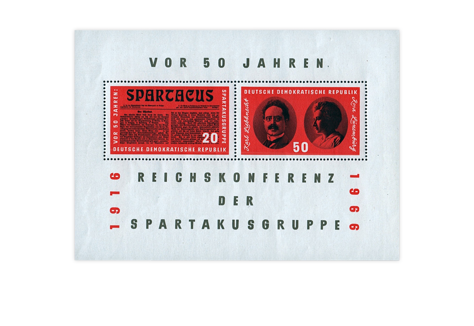 DDR Block 25 Spartakus 1966 gestempelt