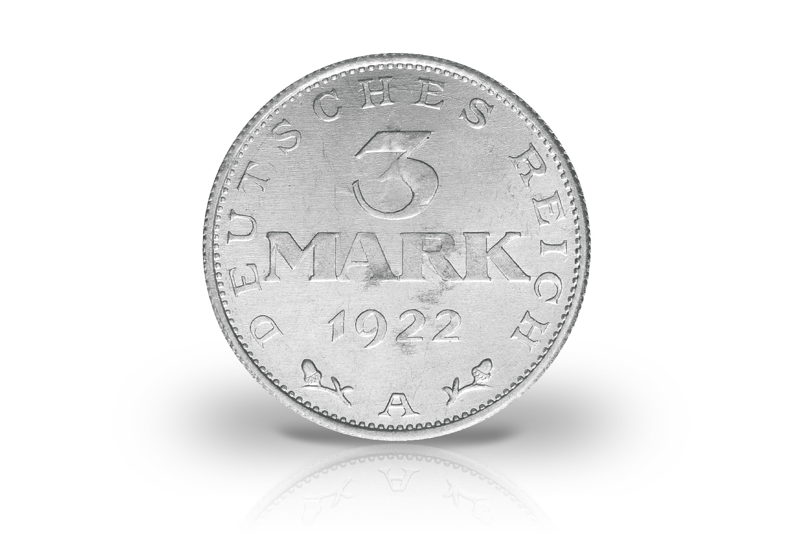 Weimarer Republik 1922 3 Mark Prägestätte E (Muldenhütten)