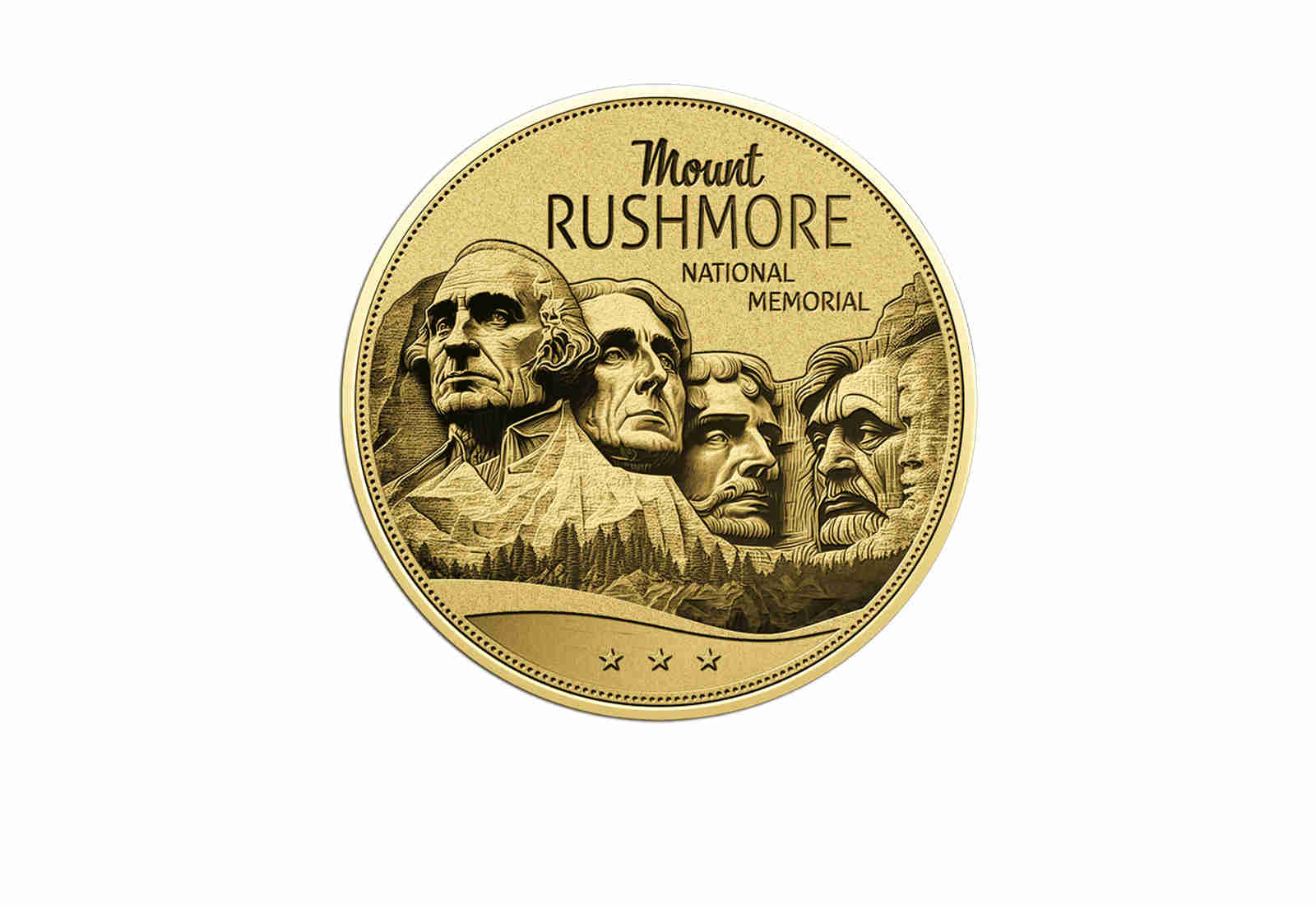 Goldmünze Motiv "Mount Rushmore" Coincard 999/1000 Gold Geschenk
