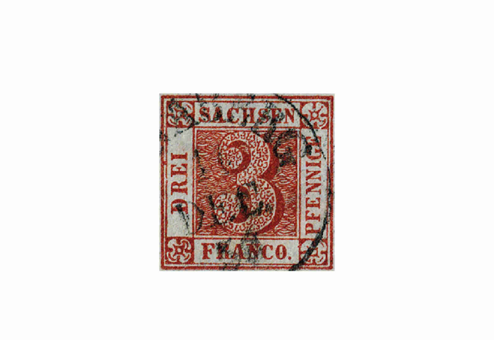 Briefmarke Altdeutschland Sachsen Freimarke 1850 Michel-Nr. 1 gestempelt geprüft