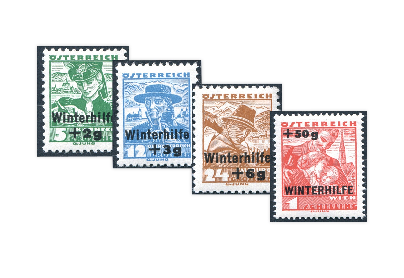 1. Republik Österreich Winterhilfe II Mi.Nr. 613-616 Falz