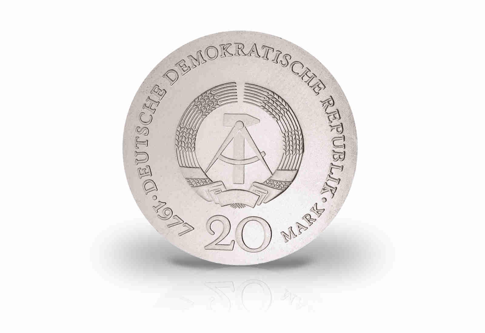 20 Mark Gedenkmünze 1977 DDR Carl Friedrich Gauß Jaeger-Nr. 1563