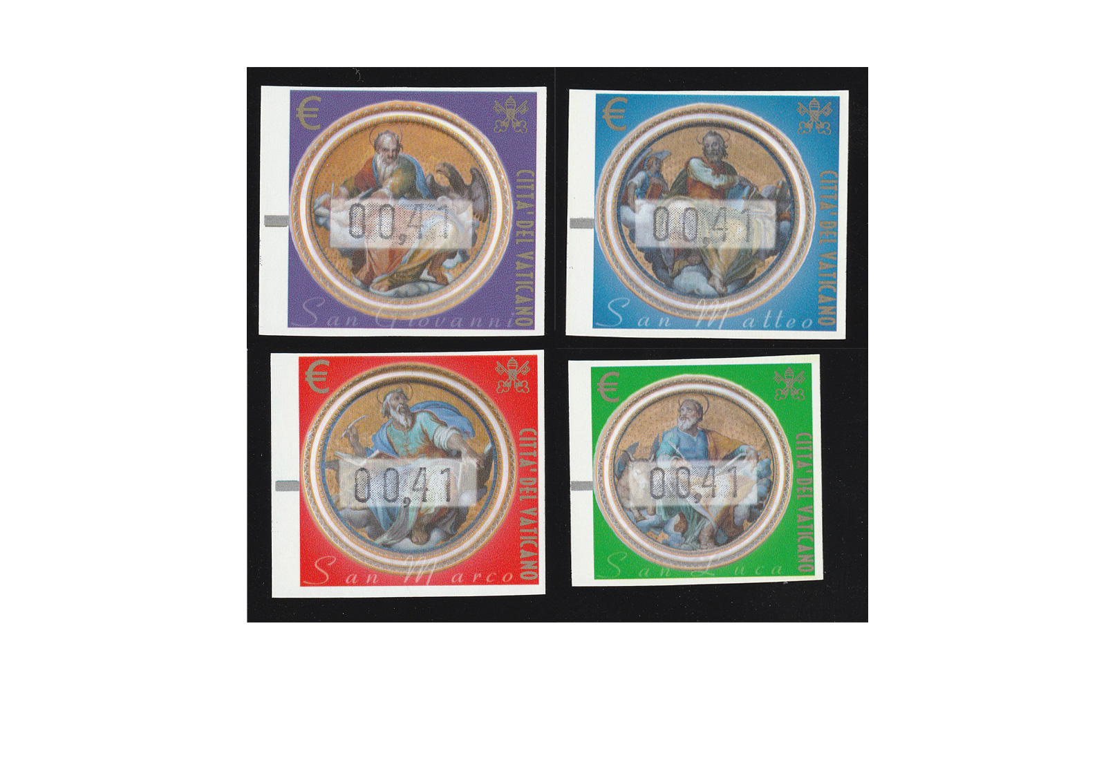 Briefmarken Vatikan ATM Mi: 11-14 ** Die vier Evangelisten