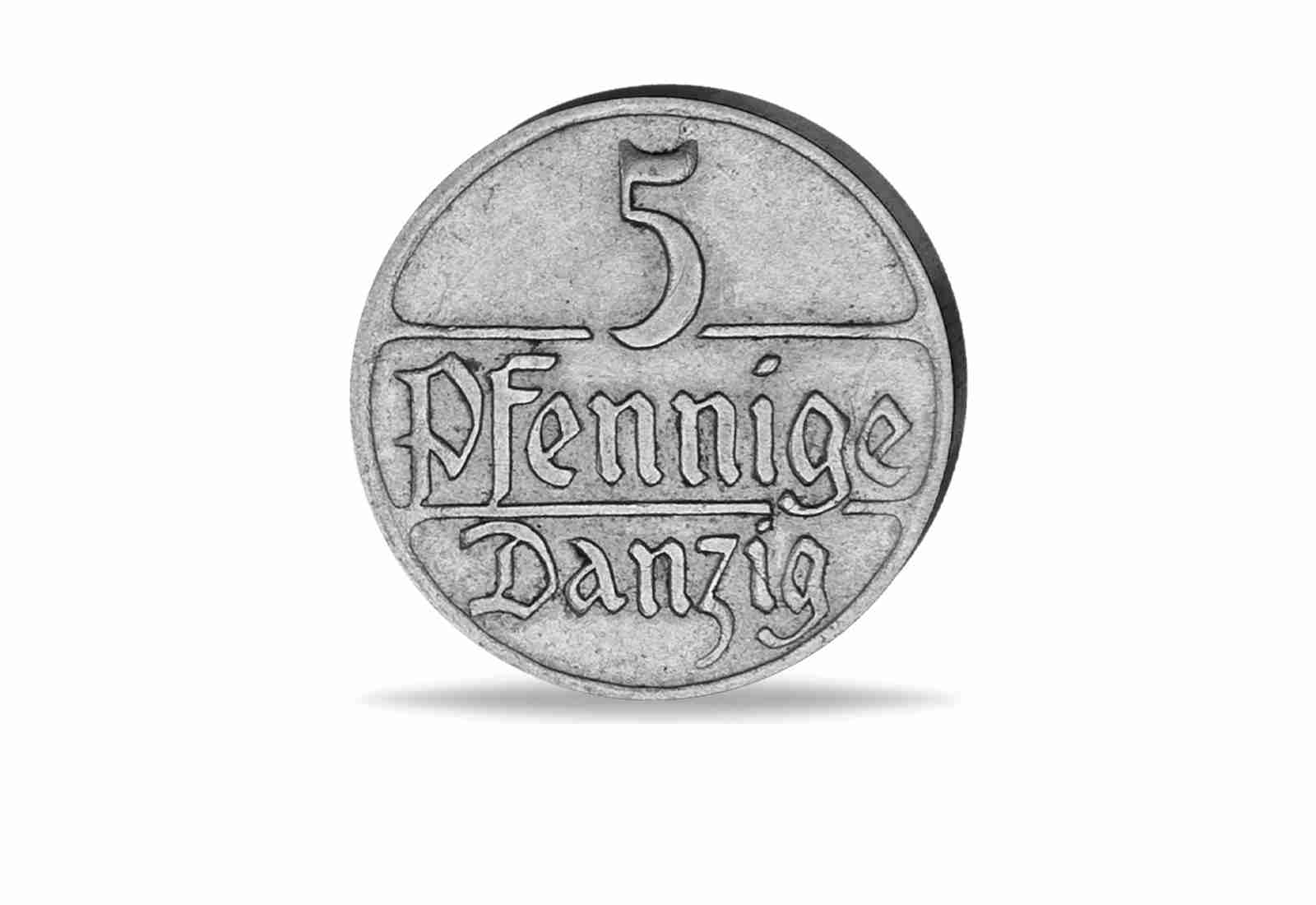 5 Pfennige 1923, 1928 Danzig Wappen Jaeger Nr. D4