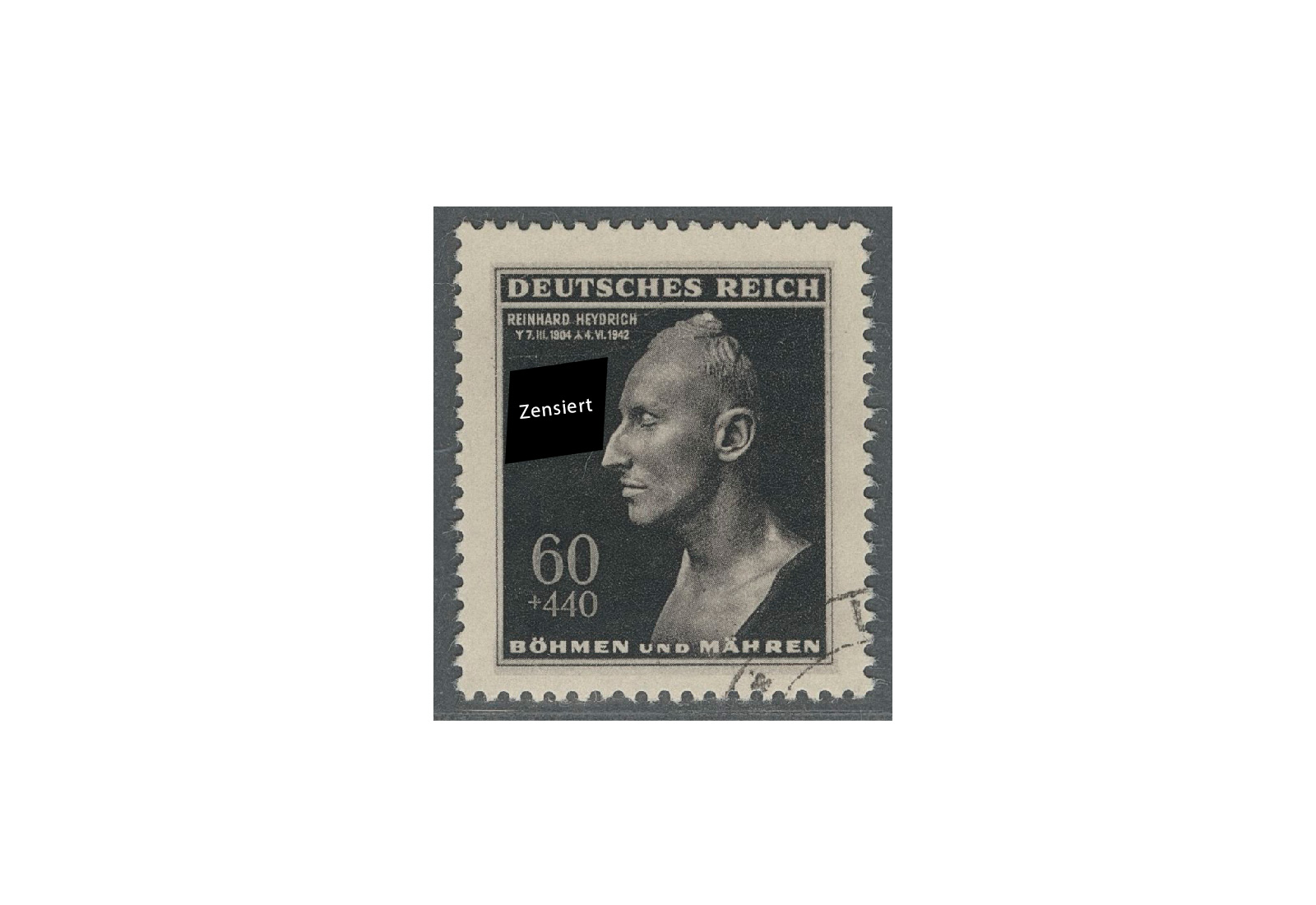 Briefmarke Böhmen und Mähren Todestag R. Heydrich Michel-Nr. 131 gestempelt