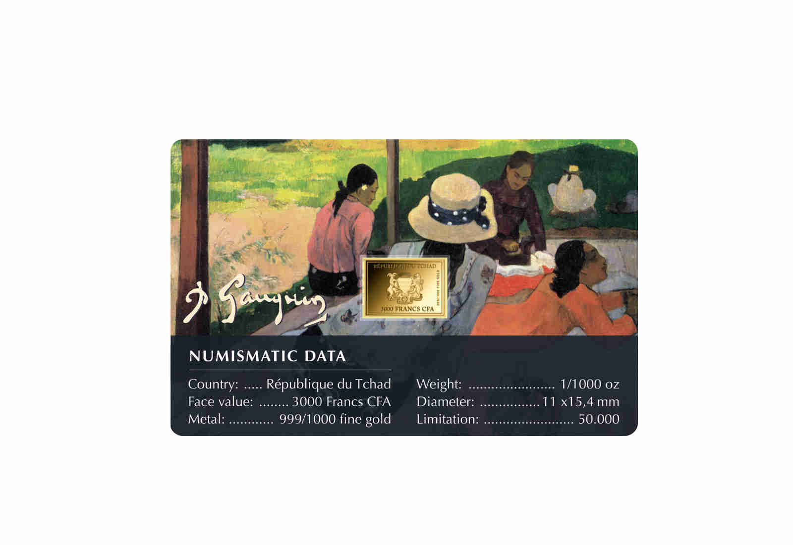 Goldmünze Motiv Die Mittagsruhe Coincard 999/1000 Gold Geschenk