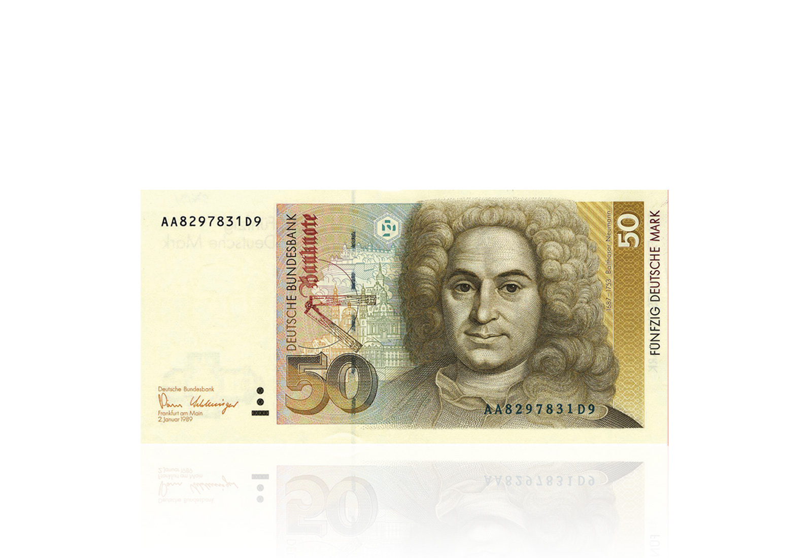 BRD 50 DM Banknote 1996 Baltasar Neumann 