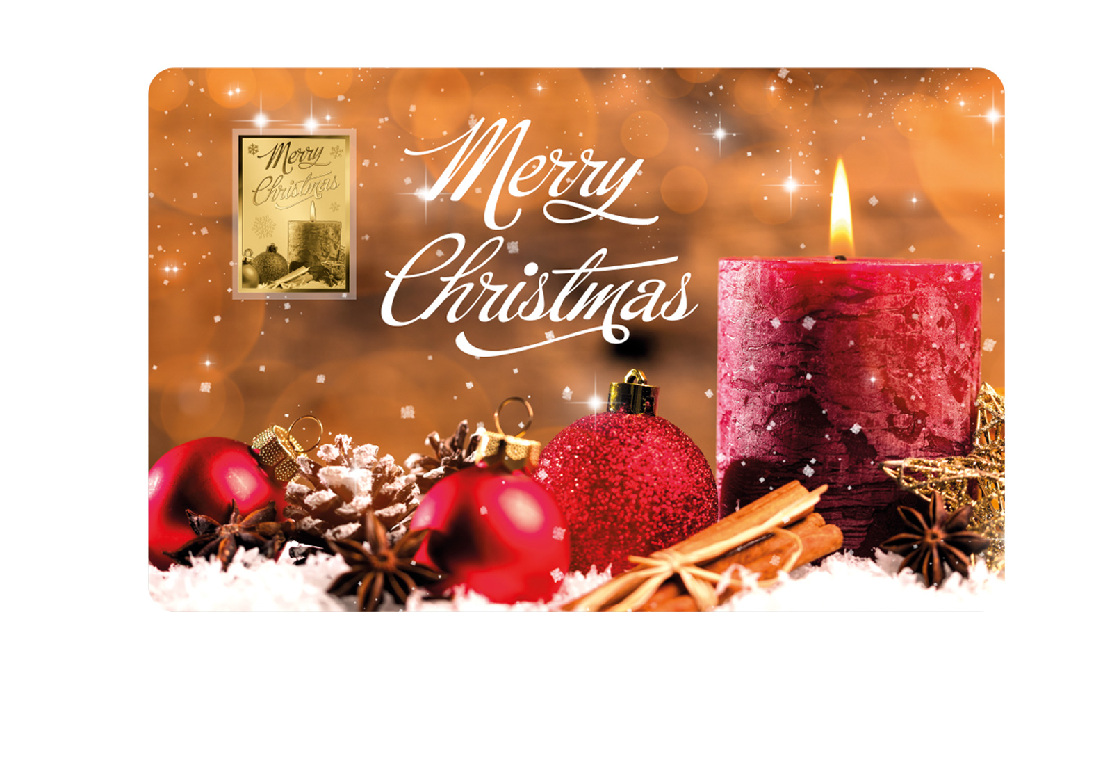 Goldmünze Motiv "Merry Christmas Candle" Coincard 999/1000 Gold Geschenk