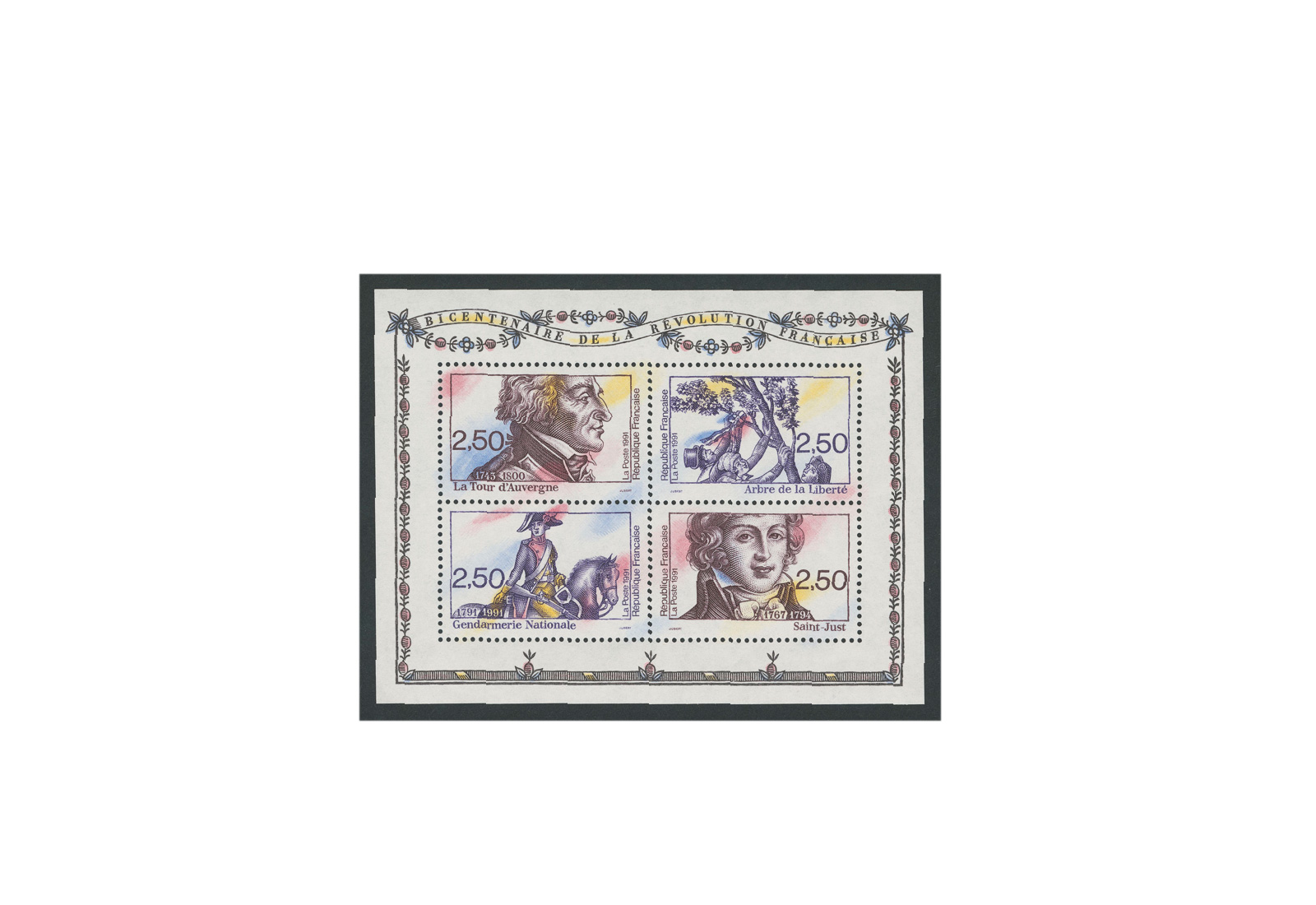 Briefmarken Frankreich 200 Jahre Gendarmerie Nationale 1991 Block 11 gestempelt