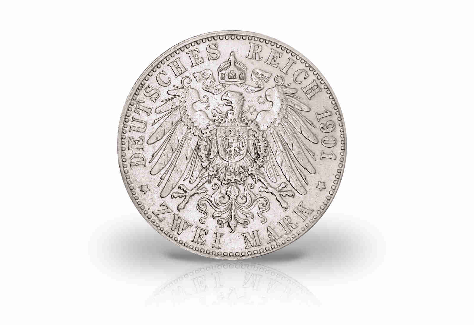 2 Mark 1901 Deutsches Kaiserreich Sachsen-Weimar-Eisenach Großherzog Wilhelm-Ernst Jaeger-Nr. 157