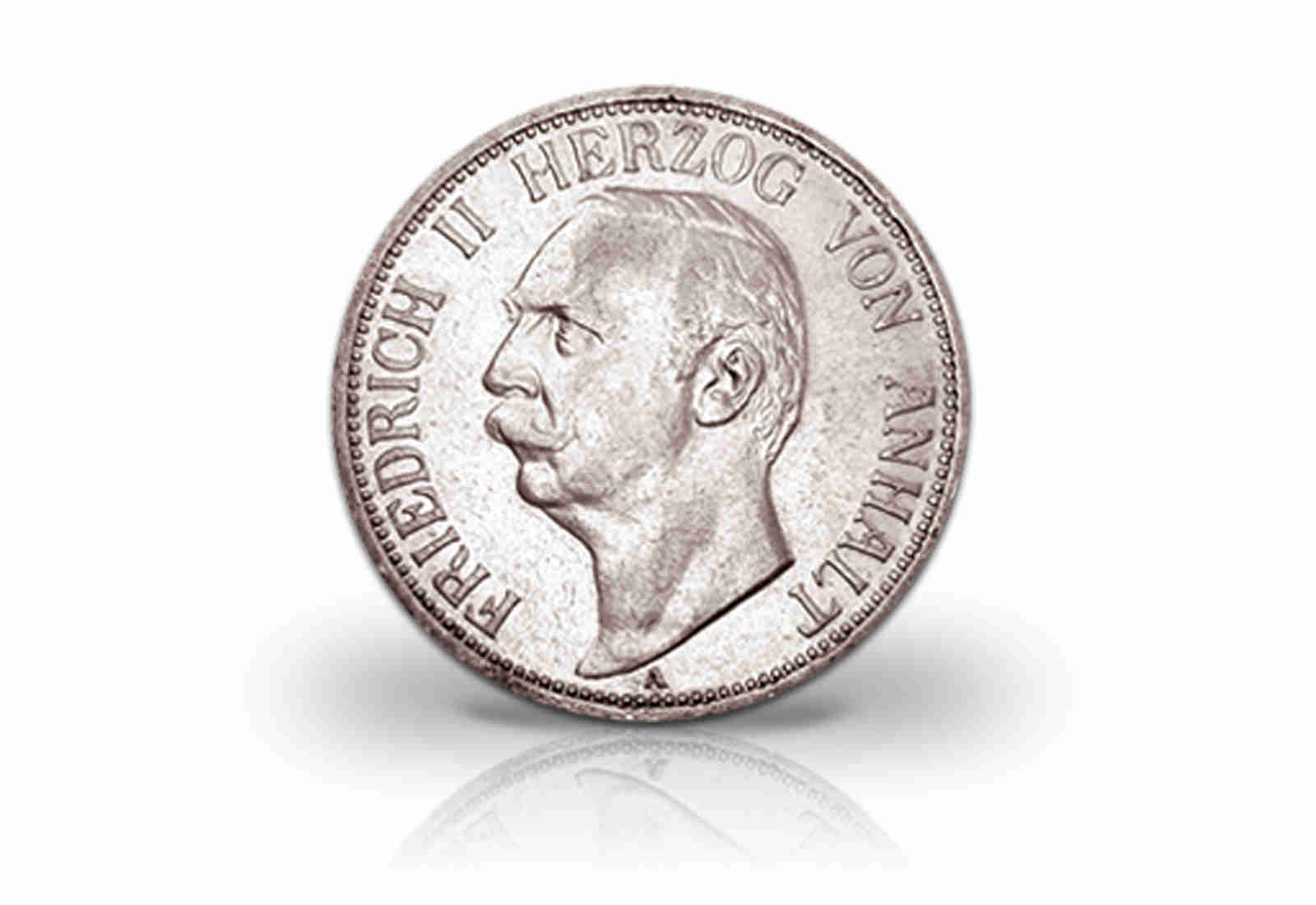 3 Mark 1911 Deutsches Kaiserreich Anhalt Herzog Friedrich II. Jaeger-Nr. 23