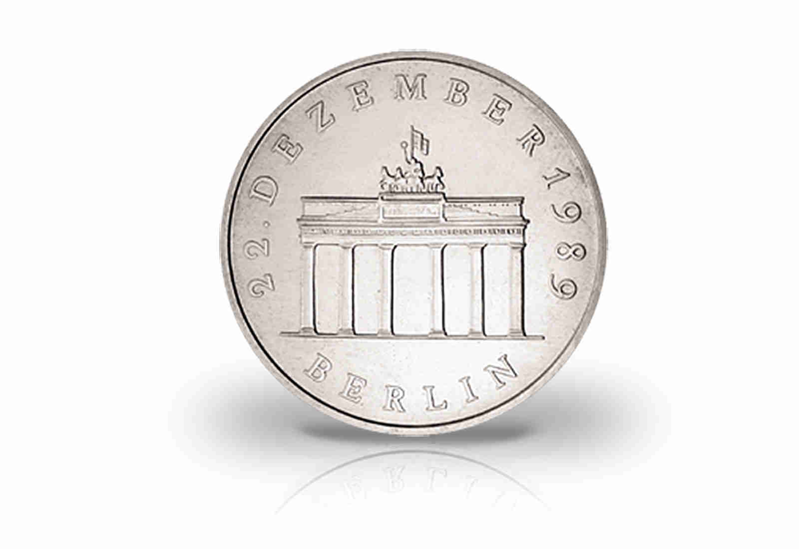 20 Mark Gedenkmünze 1990 DDR Brandenburger Tor Jaeger-Nr. 1635S