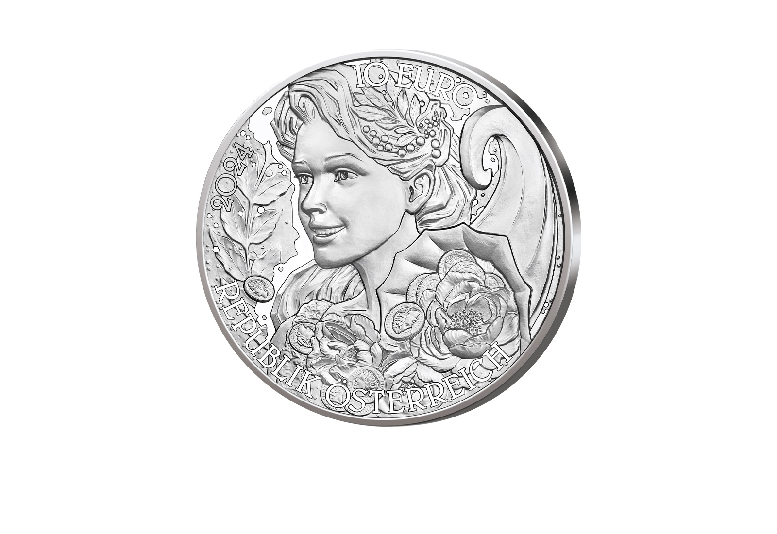 10 Euro 1/2 oz Silber 2024 Österreich Pfingstrose PP