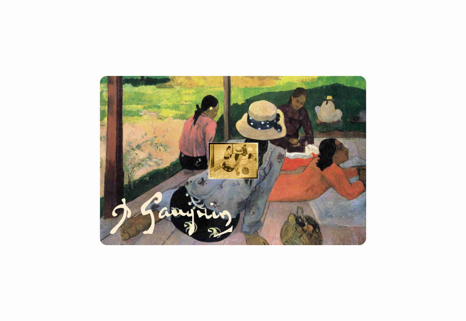 Goldmünze Motiv Die Mittagsruhe Coincard 999/1000 Gold Geschenk