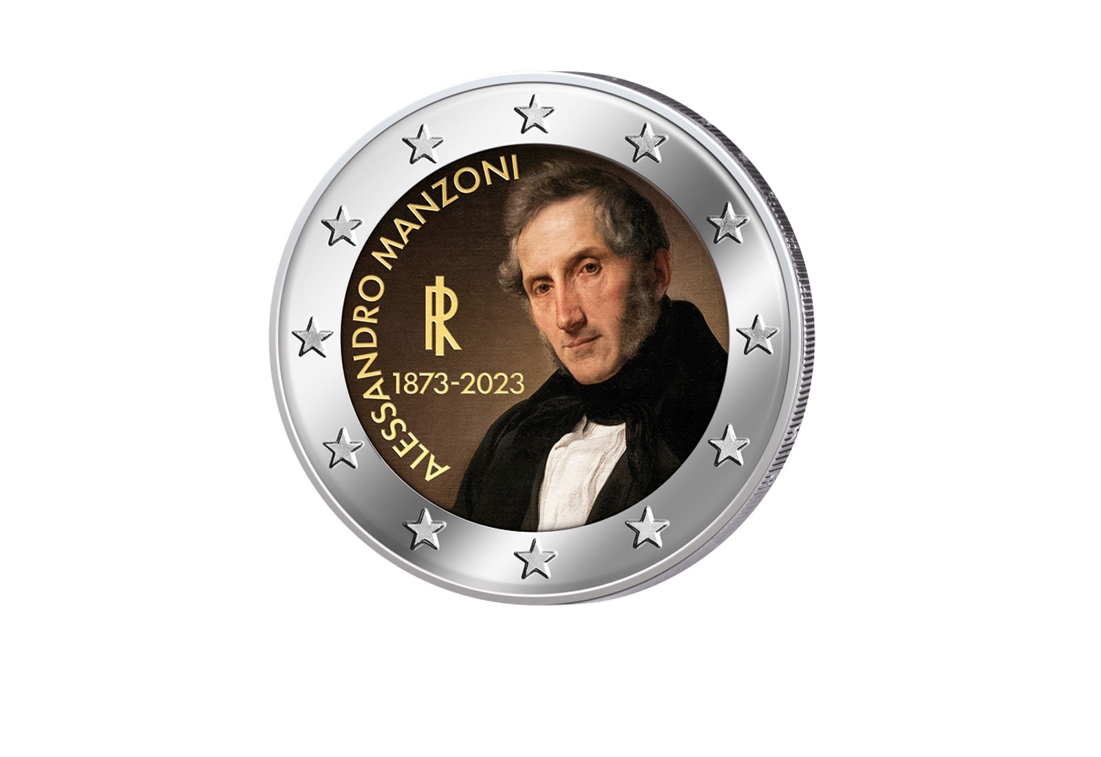 2 Euro 2023 Italien 150 Todestag Alessandro Manzoni mit Farbmotiv