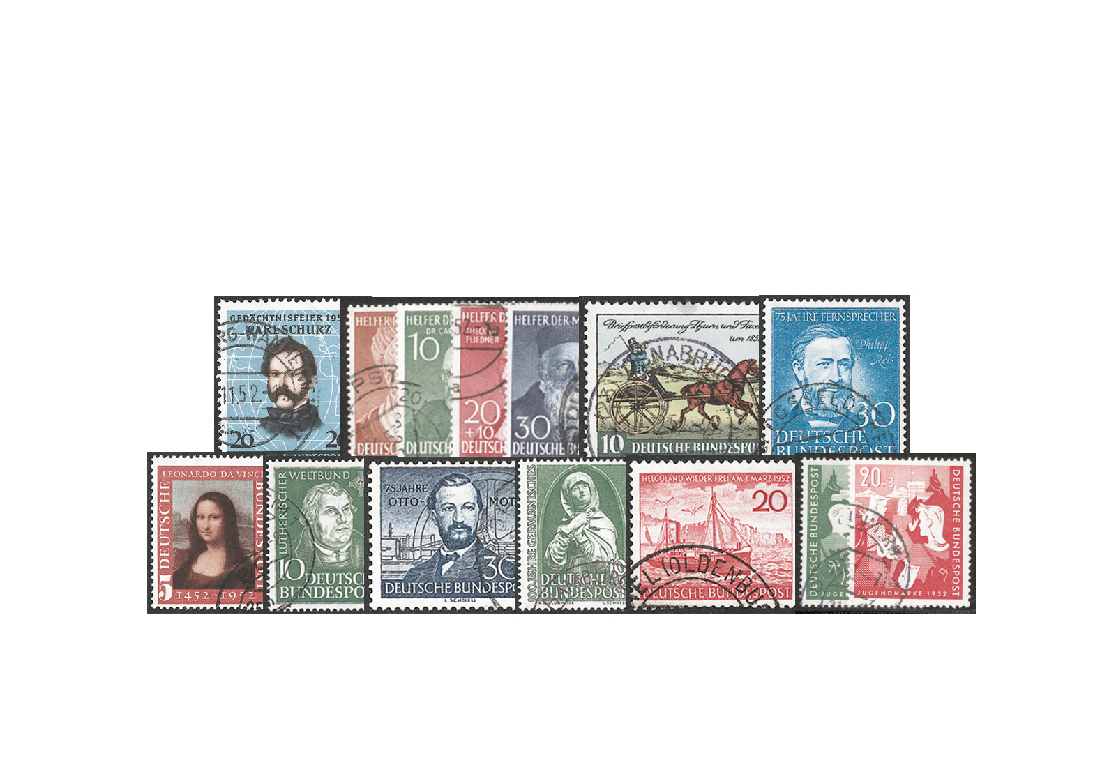 BRD Jahrgang 1952 Mi.Nr. 148-161 gestempelt