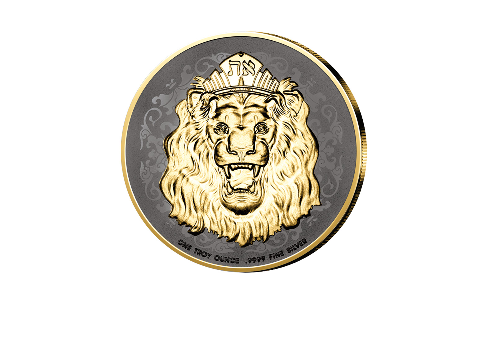 Roaring Lion 1 oz Silber 2024 mit Ruthenium und 24 Karat Goldauflage