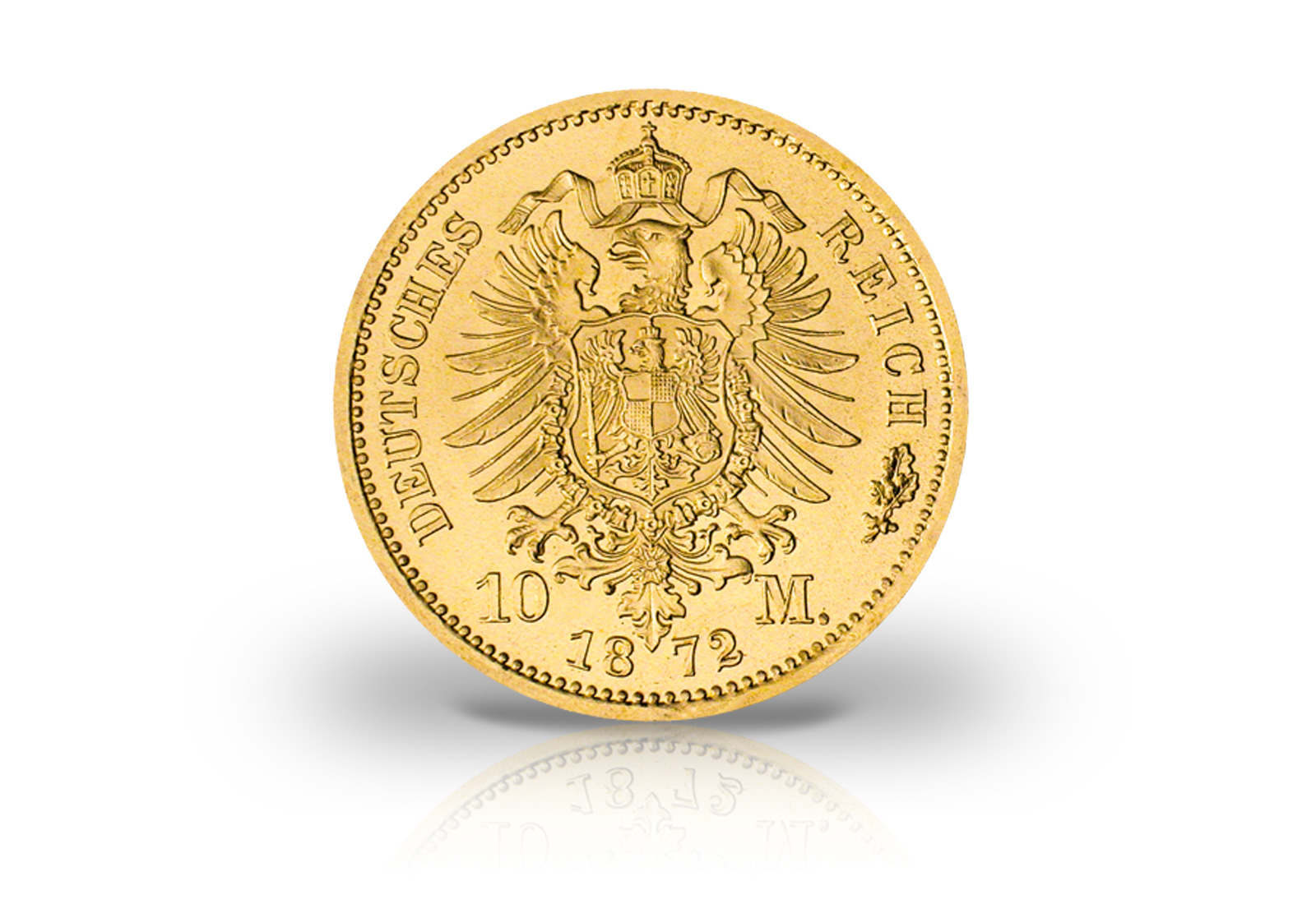 10 Mark Goldmünze 1872 Deutsches Kaiserreich Württemberg König Karl Jaeger-Nr. 289