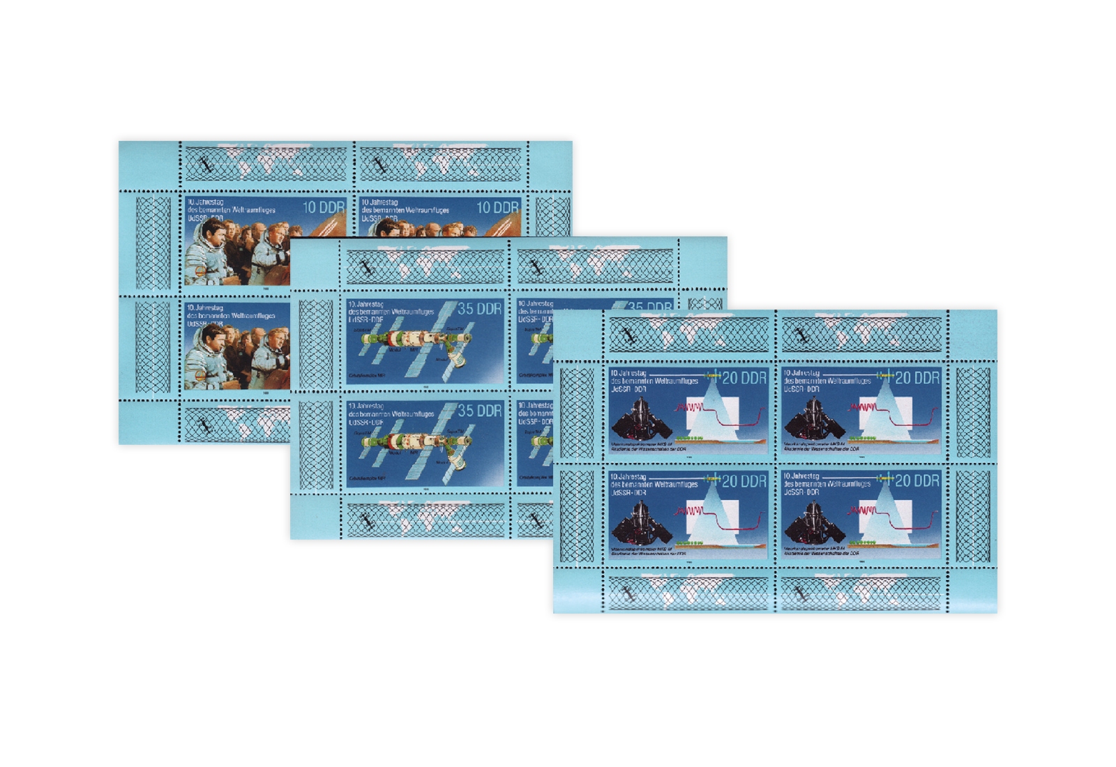 Briefmarken DDR Kleinbogen 1988 Michel-Nr. 3190 bis 3192 postfrisch