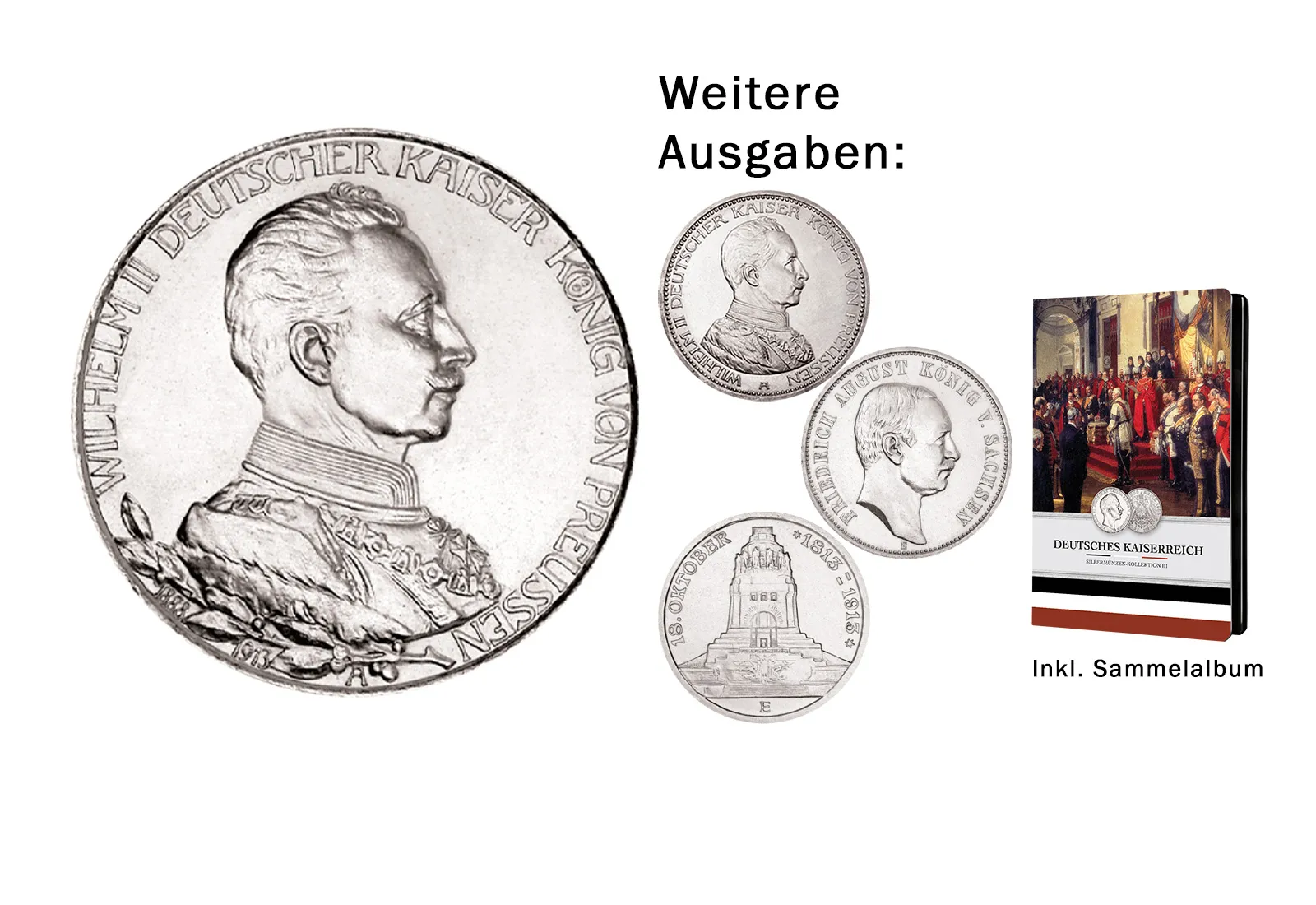 3 Mark 1913 Deutsches Kaiserreich Preußen Regierungsjubiläum Jaeger-Nr. 112 mit Sammler-Service
