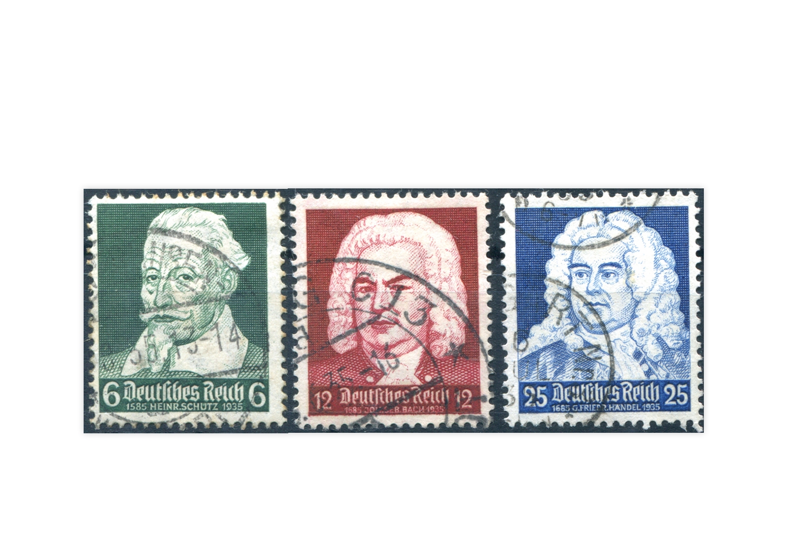 Briefmarken Deutsches Reich Komponisten 1935 Michel-Nr. 573/575 gestempelt