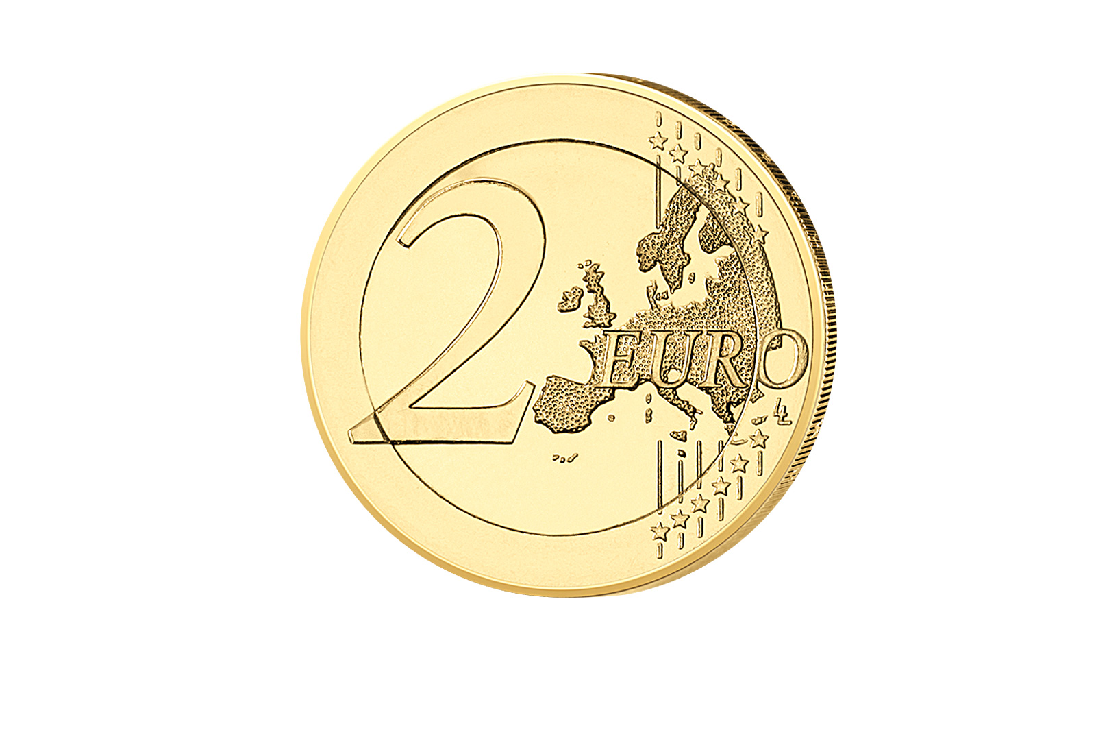 2 Euro mit Farbmotiv Geschenk Papa Vergoldet