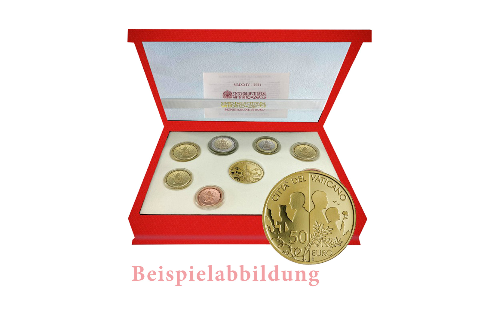 Kursmünzensatz 2025 Vatikan inkl. 50 Euro Goldmünze PP