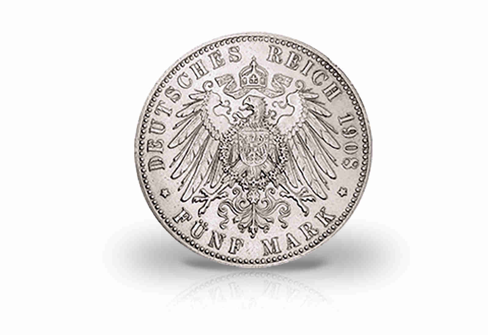 5 Mark 1902-1908 Deutsches Kaiserreich Sachsen Meiningen Herzog Georg II. Jaeger-Nr. 153b