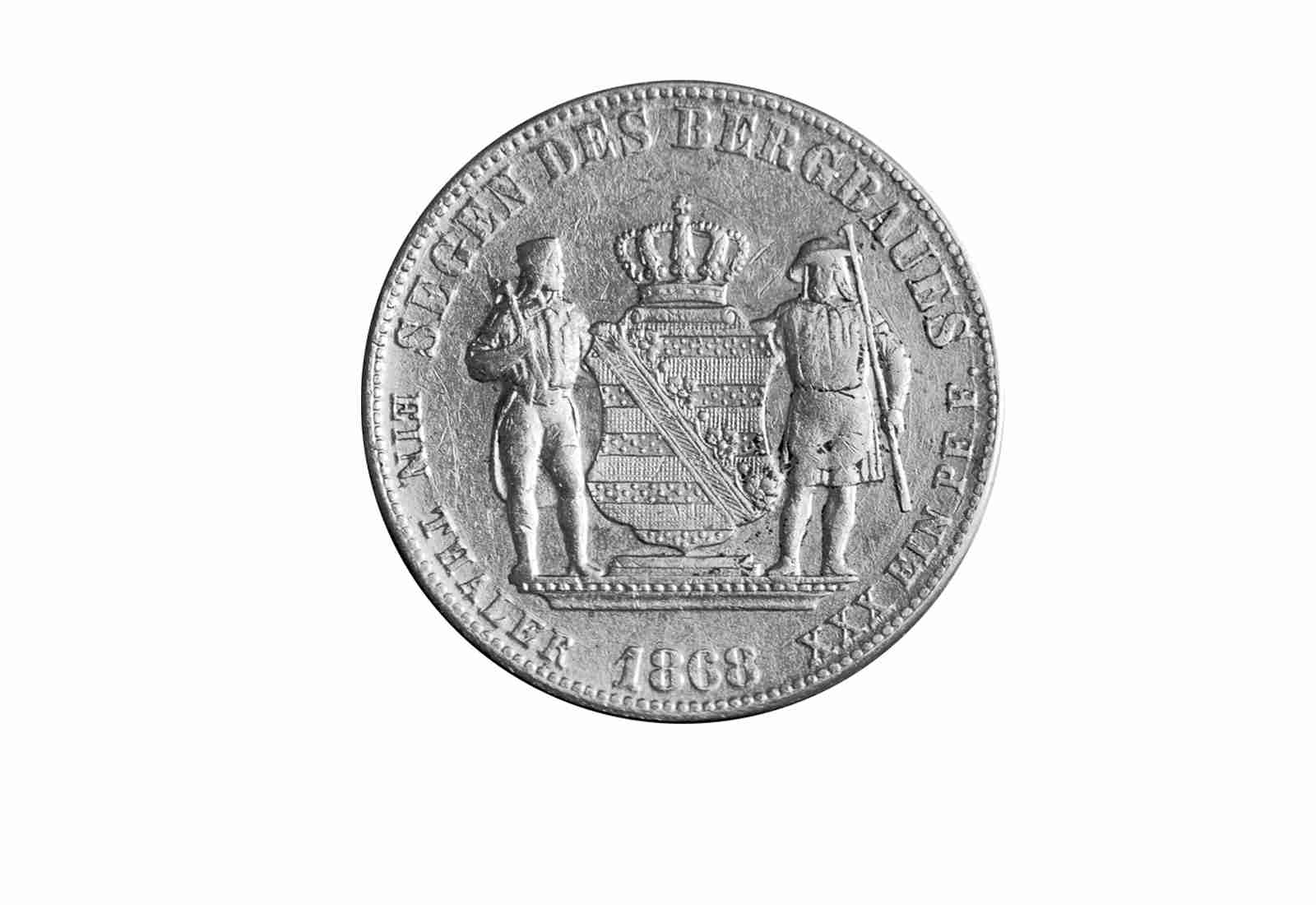 Ausbeutevereinstaler 1868-1871 Sachsen König Johann