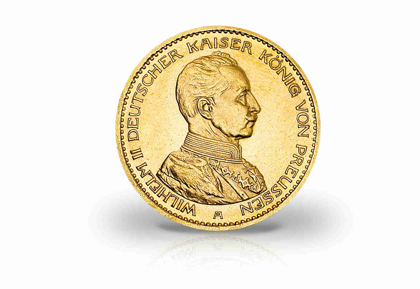20 Mark Goldmünze 1913-1914 Kaiserreich Preußen Kaiser Wilhelm II. in Uniform Jaeger-Nr. 253