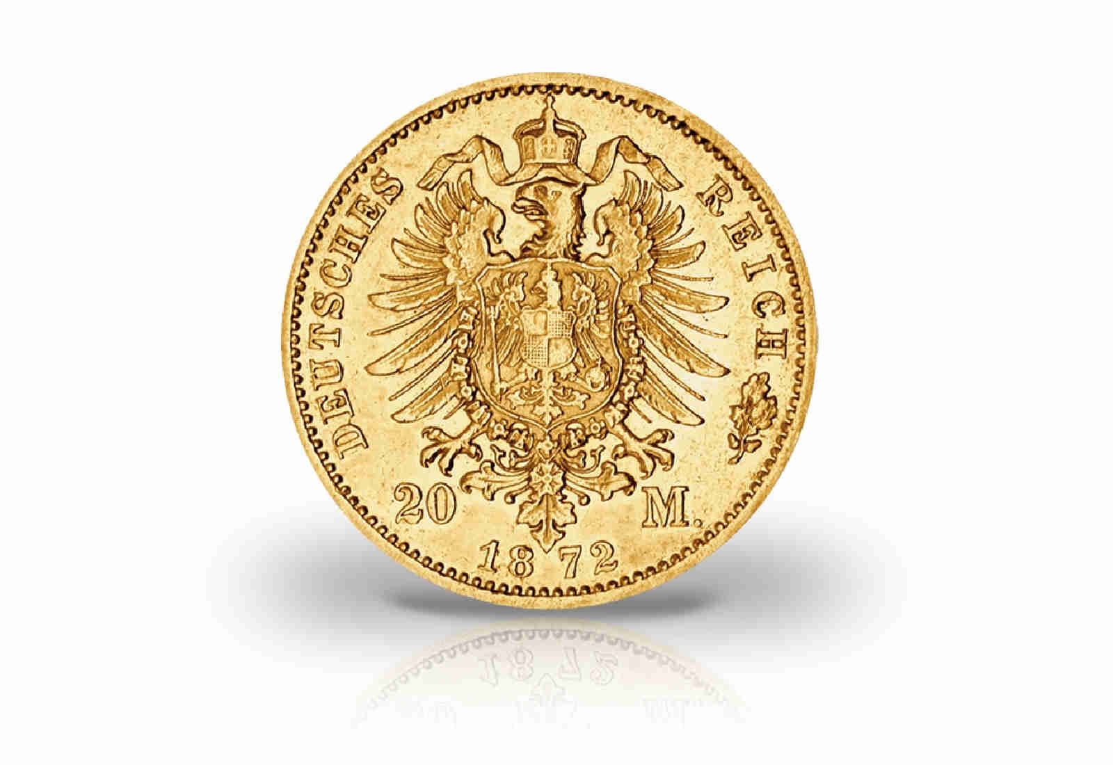 20 Mark Goldmünze 1871 Deutsches Kaiserreich Preußen Kaiser Wilhelm I. Prägestätte A Jaeger-Nr. 243