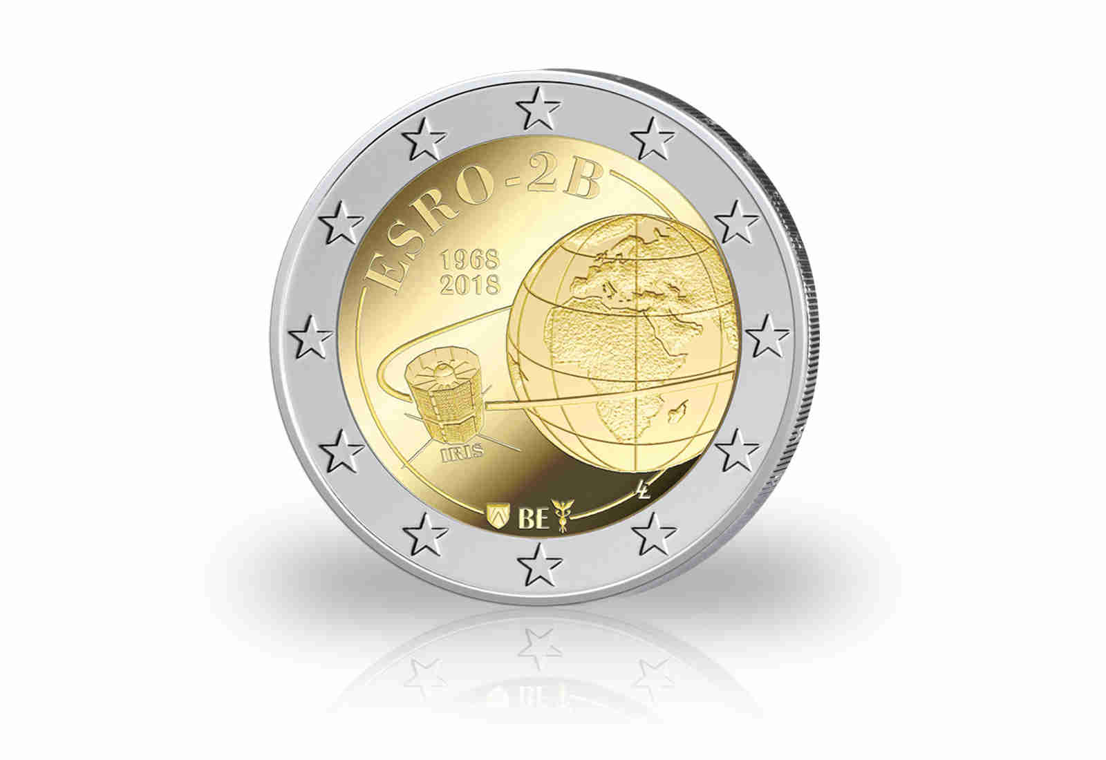 2 Euro 2018 Belgien 50 Jahre Start Satellit ESRO st in Coincard