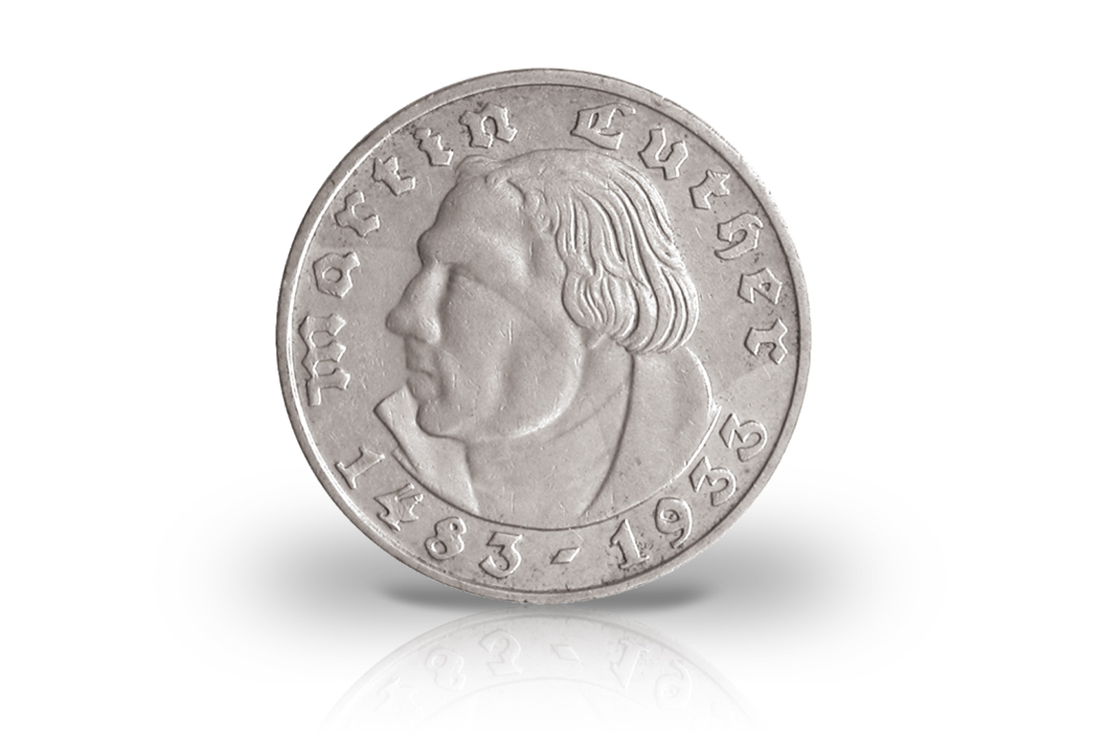 2 Reichsmark 1933 Drittes Reich Martin Luther Prägestätte D Jaeger-Nr. 352