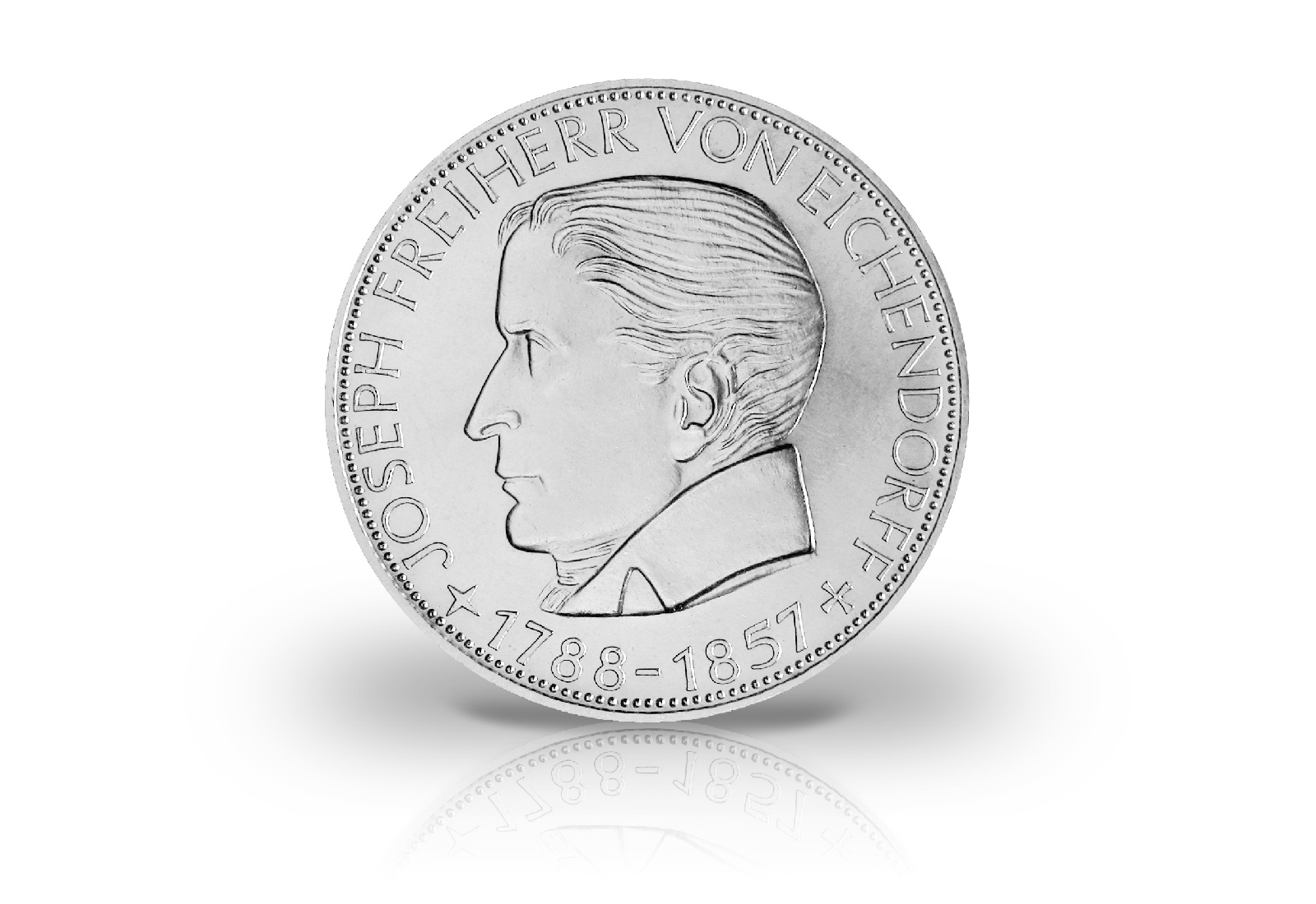5-DM-Silbermünze 1957 BRD - Freiherr von Eichendorff - Jaeger-Nr. 391