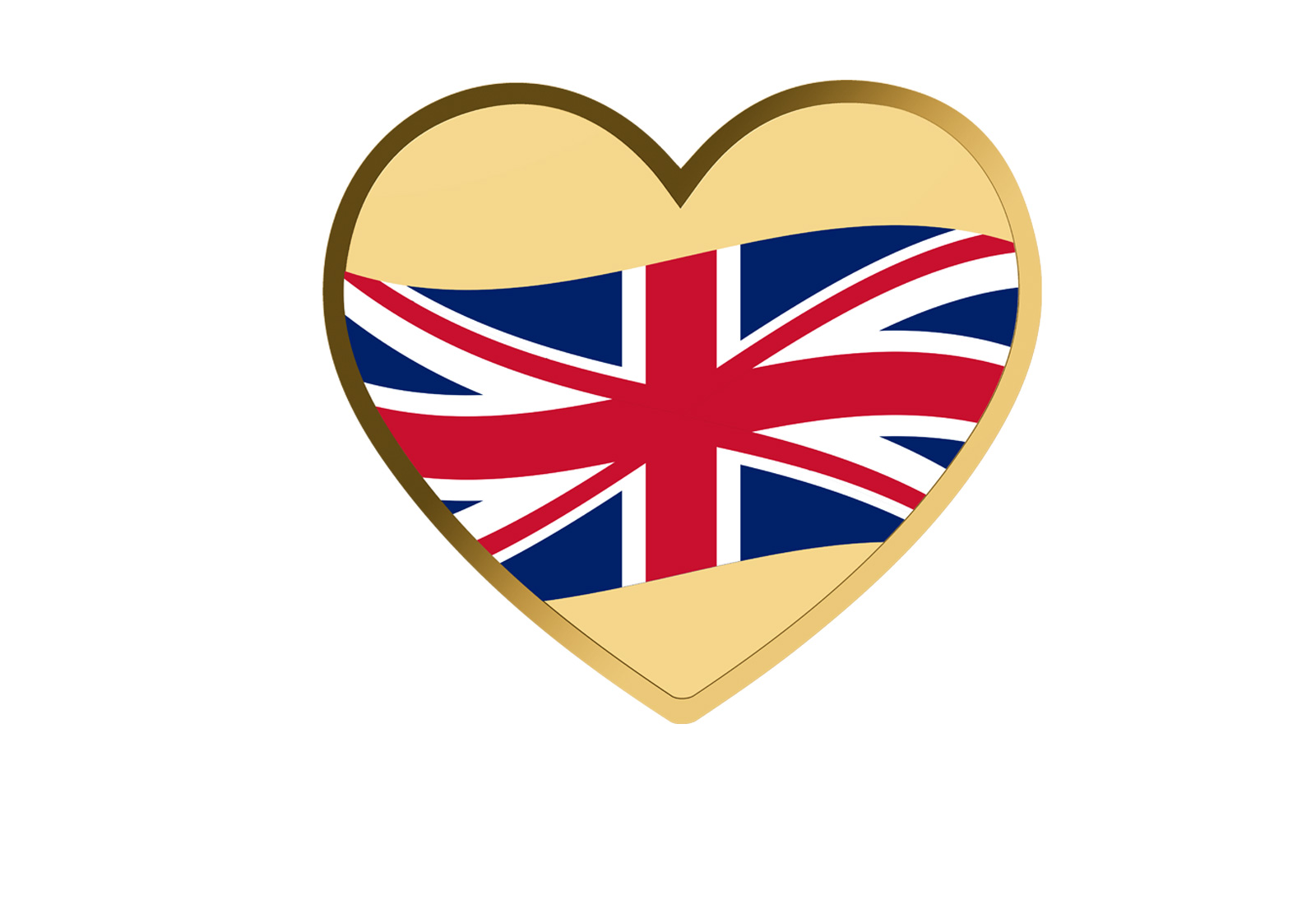 Goldmünze Motiv "Ein Herz für UK" 999/1000 Gold im Geschenketui