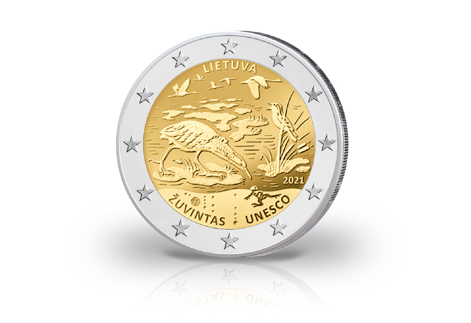 2 Euro 2021 Litauen Biosphärenreservat von Zuvintas