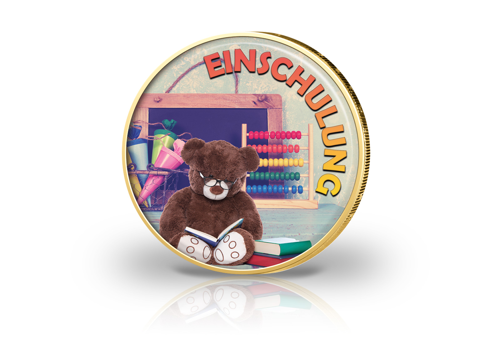 2 Euro vergoldet Einschulung III mit Farbmotiv