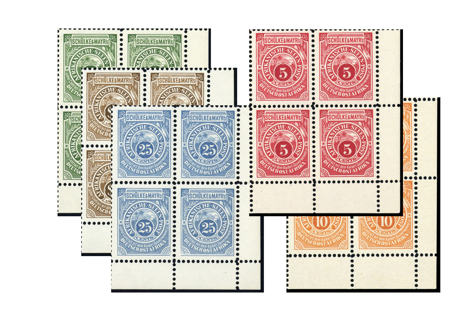 Briefmarken DOA MiNr.: 5 Na a-e ** VB Dt. Kolonien Ostafrik.Seenpost