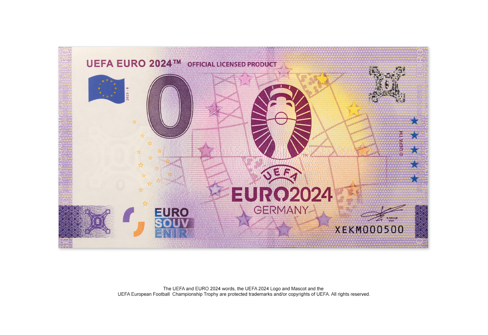 0 Euro Banknote 2024 UEFA Official Emblem