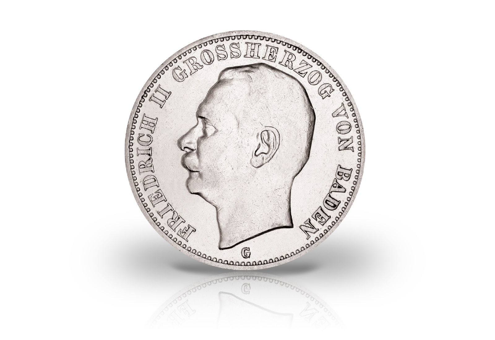 3 Mark 1908-1915 Deutsches Kaiserreich Baden Friedrich II. Jaeger-Nr. 39