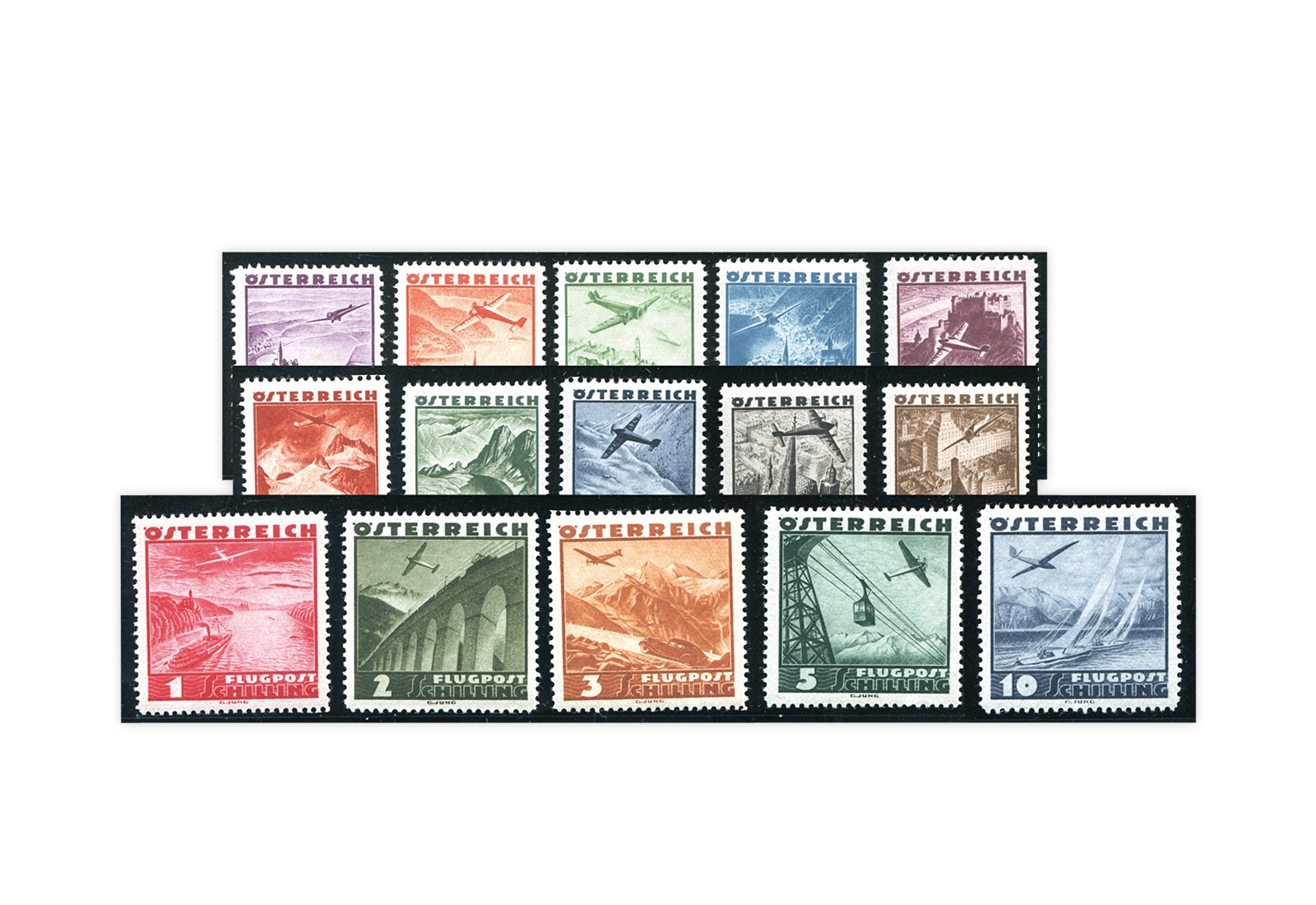 Österreich 1. Republik Mi.Nr. 598/612 gestempelt