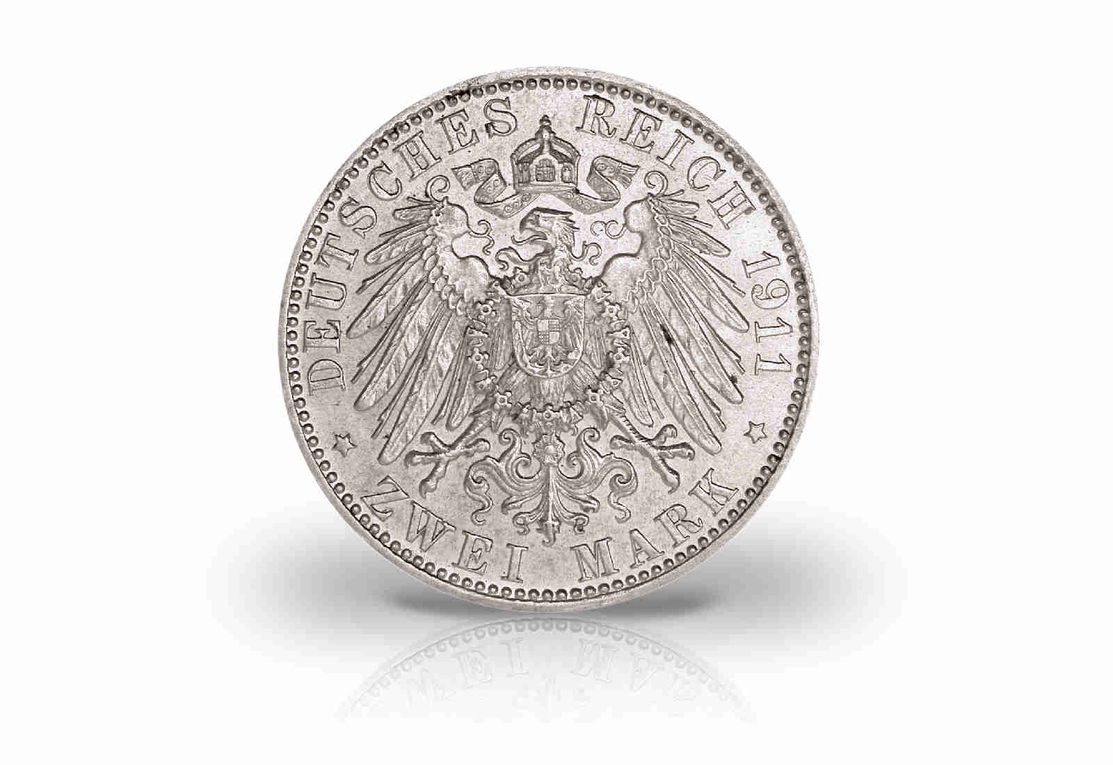 2 Mark 1911-1913 Kaiserreich Baden Großherzogtum Friedrich II. Jaeger-Nr. 38