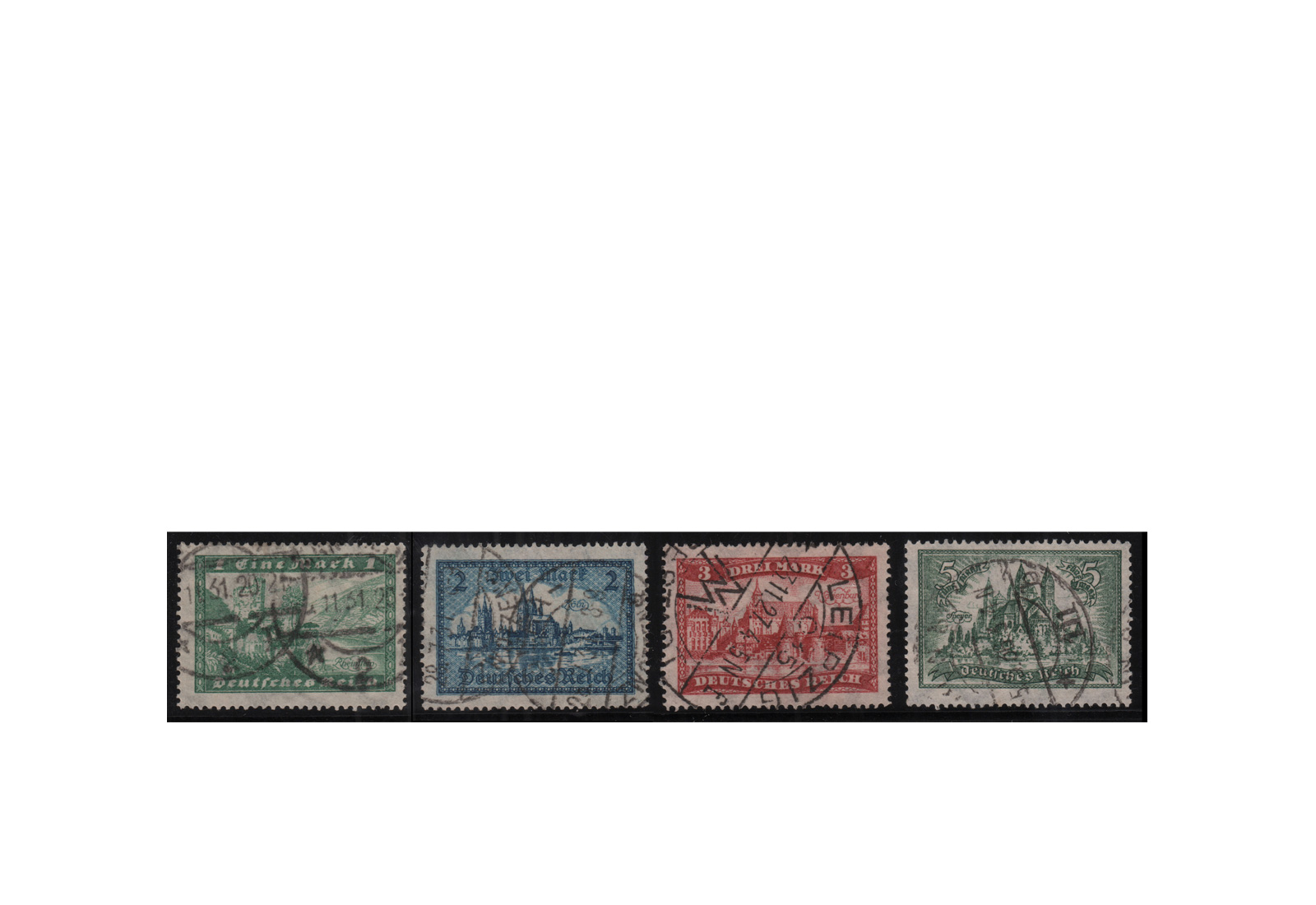 Briefmarken Deutsches Reich Bauwerke 1924 Michel-Nr. 364/367 gestempelt