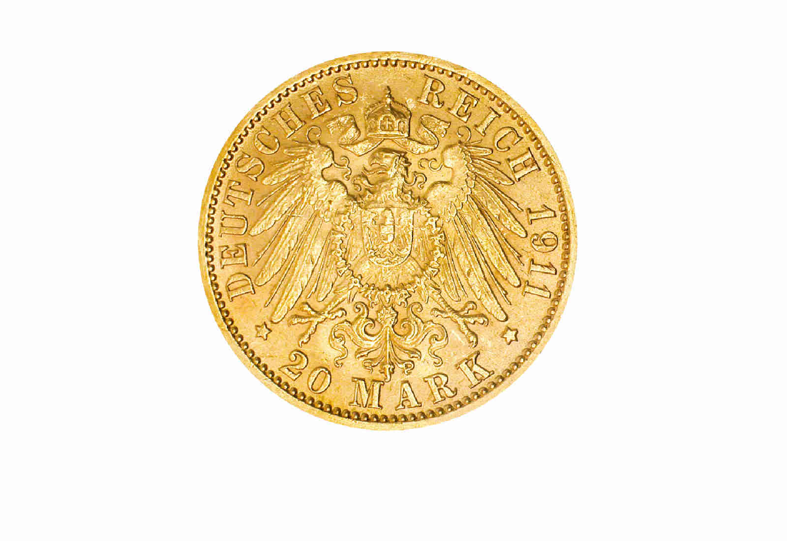 20 Mark 1911-1914 Deutsches Kaiserreich Großherzogtum Baden Friedrich II. Jaeger-Nr. 192